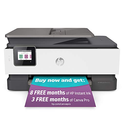 HP OfficeJet Pro 8035 All-in-One Wireless Printer - Includes 8 Months of Ink, HP Instant Ink, Works with Alexa - Basalt (5LJ23A)