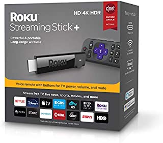 Roku Streaming Stick+ | HD/4K/HDR Streaming Device with Long-range Wireless and Voice Remote with TV Controls