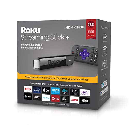 Roku Streaming Stick+ | HD/4K/HDR Streaming Device with Long-range Wireless and Voice Remote with TV Controls