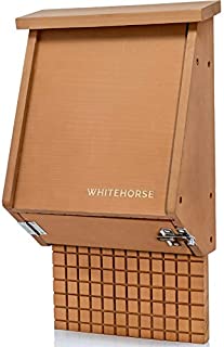 WHITEHORSE 4-Chamber Bat House - A Premium Cedar Bat Box That is Built to Last - Enjoy a Healthier Yard with Fewer Mosquitos While Supporting Bats (Brown)