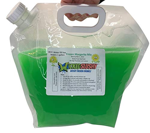 Wicked Slushy Frozen Margarita Mix. Each bag will make 1 gallon. Designed for frozen beverage machines. Just add water directly to the bag to mix + Taquila (50)