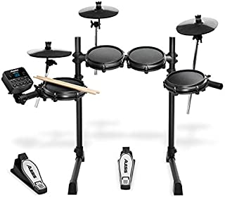 Alesis Drums Turbo Mesh Kit  Seven Piece Mesh Electric Drum Set With 100+ Sounds, 30 Play-Along Tracks, Drum Sticks & Connection Cables Included