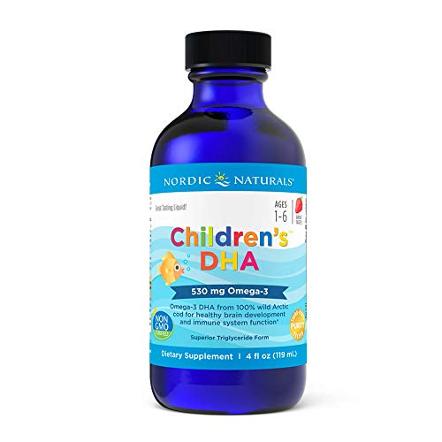 Nordic Naturals Childrens DHA, Strawberry - 4 oz - 530 mg Omega-3 with EPA & DHA - Brain Development & Function - Non-GMO - 48 Servings