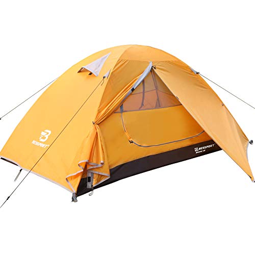 Bessport Camping Tent 1 Person Tent Waterproof Two Doors Tent Easy Setup Lightweight for Outdoor, Hiking Mountaineering Travel