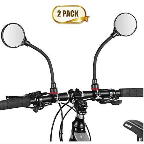 Newlight66 Bike Mirror, Adjustable Handlebar Rear View Mirrors For Mountain Road Bike Bicycle Electric Motorcycle (Black-2PC)