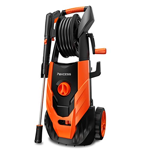 PAXCESS Power Washer, 2300 PSI 1.85 GPM Electric Power Pressure Washer with Spray Gun, Adjustable Nozzle, 26ft High Pressure Hose, Hose Reel (Power Wash Machine, Portable Pressure Cleaner, Car Washer)