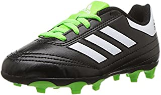 adidas Performance Kids' Goletto VI J Firm Ground Soccer Cleats, Black/White/Sgreen, 11.5 Medium US Little Kid