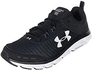 Under Armour mens Charged Assert 8 Running Shoe, Black/White, 11.5 US