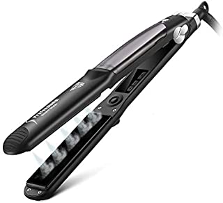 Salon Professional Maxiglide Steam Styler Glider Hair Straightener Dual Voltage Ceramic Flat Iron Tourmaline for International Travel Loreal Steampod Vapor Heat up Fast