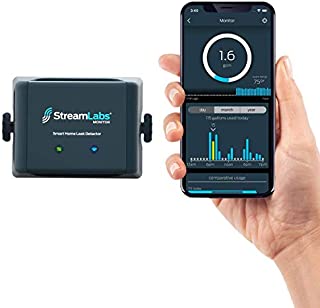 StreamLabs Smart Home Water Monitor Leak Detector with Wi-Fi  No Pipe Cutting, 5-Minute Install, Real-Time Phone Alerts  Fits 3/4