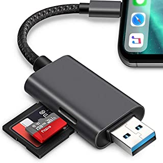 SD Card Reader for iPhone/iPad,Trail Camera SD Viewer Reader Adapter,USB3.0 Memory Micro SD Card Reader for iPhone Mac PC Desktop,SD Card Adapter Reader, Plug and Play,No App Required