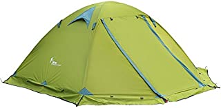 FLYTOP 3-4 Season 1-2-person Double Layer Backpacking Tent Aluminum Rod Windproof Waterproof for Camping Hiking Travel Climbing - Easy Set Up (Green-4 Season 2 Person)