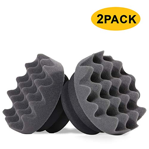 BOKA Tire Shine Dressing Applicator, 2 Pack Tire Gel Dressing Applicator Pad, Upgraded Handle Tire Foam Applicator, Wheel Tire Cleaner, Ergonomic Grip, Deeper Wave for Reach Trim Tire Detailing