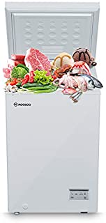 MOOSOO Chest Freezer 3.5 Cubic Feet with Removable Basket, Deep Compact Freezer for Garage/Kitchen/Basement/Dorm/Apartment, with Temperature Setting, Energy-saving/CSA Certified, White