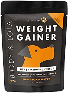 Buddy & Lola Weight Gainer for Dogs - Healthy Weight Gainer Supplement for Dogs - Muscle Builder, Injury Recovery, High Calorie Energy & Performance Supplement for All Breeds. Made in The USA