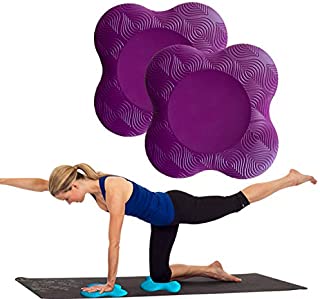 Zealtop Yoga Knee Pad Cushion Extra Thick for Knees Elbows Wrist Hands Head Foam Yoga pilates work out kneeling pad (Purple 2packs)