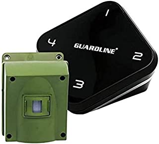 Guardline ¼ Mile Long Range Wireless Driveway Alarm Outdoor Weather Resistant Motion Sensor & Detector- Best DIY Security Alert System- Monitor & Protect Outside Property, Yard, Garage, Gate, Pool