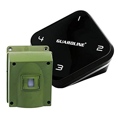 Guardline ¼ Mile Long Range Wireless Driveway Alarm Outdoor Weather Resistant Motion Sensor & Detector- Best DIY Security Alert System- Monitor & Protect Outside Property, Yard, Garage, Gate, Pool