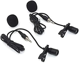 ZRAMO Metal 3.5mm Mono Screw Hands-Free Lavalier Microphone w/Outside Screw Connector for Sennheiser Wireless Transmitter- Noise Cancelling Condenser Mic, Clear Voice (2X Lapel Microphone)