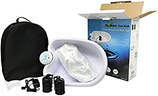 Ionic Detox Foot Bath Cleanse Spa with Basin 100 Liners and Two Round Arrays (Black Array Combo)