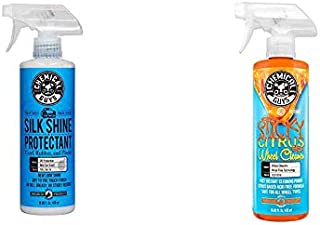 Chemical Guys Wheel Cleaner & Tire Protectant Bundle with (1) 16 oz Silk Shine Protectant and (1) 16 oz Sticky Citrus Gel Wheel Cleaner