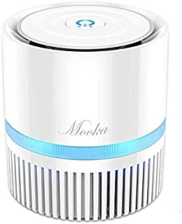 MOOKA Air Purifier for Home, 3-in-1 True HEPA Filter Air Cleaner for Bedroom and Office, Odor Eliminator for Allergies and Pets, Smoke, Dust, Mold, 3D Filtration, Night Light, Available for California