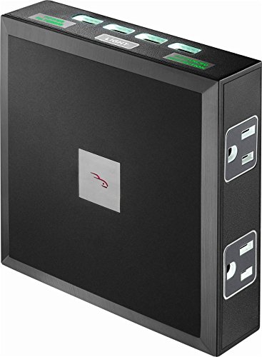 Rocketfish - 6-Outlet/4-USB Wall Tap Surge Protector - Black