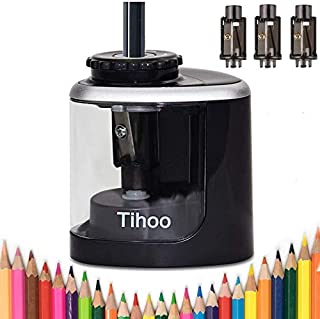 Electric pencil sharpener battery powered pencil sharpener for colored pencilsHigh-Speed Operated Automatic and Manual pencil sharpener for kids for Home School Office Classroom Kids and Adults