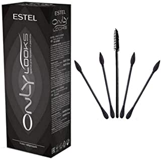 ESTEL ONLY LOOKS Professional Eyebrow Eyelash Tint Dye (Black) and a set of cotton swabs for a makeup artist