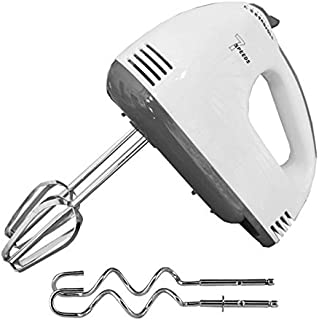 Sportuli Electric Hand Mixer,7 Speed 110V Stainless Steel Handheld Whisk with 2 Beaters and 2 Dough Hooks for Whipping,Mixing Cookies, Brownies