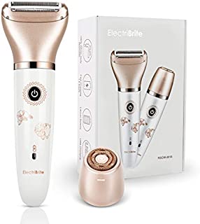 Electric Razor for Women - Painless 2-in-1 Women Shaver Hair Remover for Face, Legs and Underarm, Portable Waterproof Bikini Trimmer Wet and Dry Cordless Lady Hair Removal - Micro USB Recharge