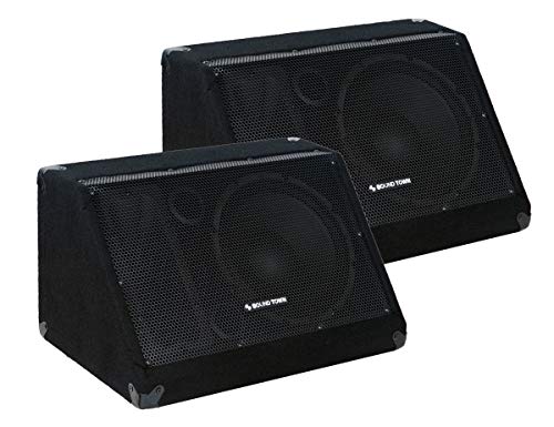 Sound Town 2-Pack Passive DJ PA Stage Monitor Speakers METIS-10M-PAIR 10 300W with Compression Driver for Live Sound, Bar, Church