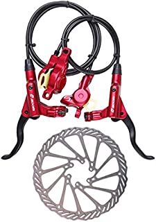 BUCKLOS US Stock MTB Hydraulic Disc Brakes Sets, 160mm Disc Brake Rotor and Brake Adapter, Aluminum Alloy Front Rear Disc Brake Levers, fit Mountain Bike Road Bicycle(Left RearRight Front)