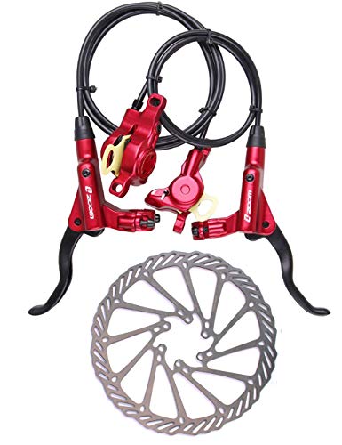 BUCKLOS US Stock MTB Hydraulic Disc Brakes Sets, 160mm Disc Brake Rotor and Brake Adapter, Aluminum Alloy Front Rear Disc Brake Levers, fit Mountain Bike Road Bicycle(Left RearRight Front)