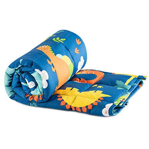 Sivio Kids Weighted Blanket, 5 lbs, 36 x 48 inches, 100% Natural Cotton Heavy Blanket for Kids and Toddler, Blue Dinosaur