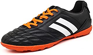 YING LAN Men's Boys Turf Cleats Soccer Athletic Football Outdoor/Indoor Sports Shoes TF Black