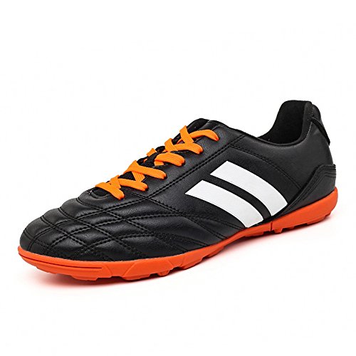 YING LAN Men's Boys Turf Cleats Soccer Athletic Football Outdoor/Indoor Sports Shoes TF Black