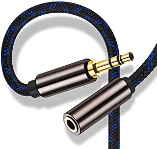 3.5 AUX Extension Cable 30 Feet,Ruaeoda Long 3.5 mm Auxiliary Audio Extension Cable Braided Double Shielded Male to Female AUX Extension Cord for Car, Headphones, iPods, iPhones, Home Stereos & More