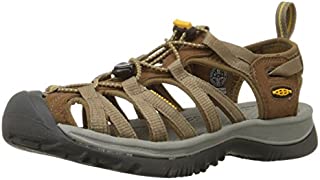 KEEN Womens Whisper Sandal,Coffee Liqueur/Yellow,8.5 M US