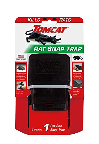 Tomcat Rat Snap Trap, 1 Rat Size Trap - Reusable - Effectively Kill Rats - Ideal for Home and Farm Use