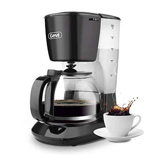 Gevi Coffee Maker 5 Cup with One-Touch, Small Drip Coffeemaker Precision Coffee Brewer Machine with Glass Carafe, Hot Plate and Auto Shut-Off (Renewed)