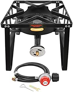 Concord Deluxe Banjo Single Propane Burner; 200,000 BTU Portable Outdoor Stove for Camping Cooking, Home Brewing, Making Sauces; 16