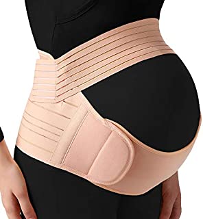 Belly Band for Pregnancy, 3-in-1 Multifunctional Pregnancy Support Belt for Back & Pelvic Pain Relief, Maternity Support Bands for Women, Lightweight Breathable Adjustable (Beige Color, X-Large Size)