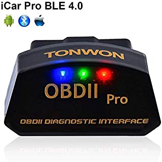 TONWON Car OBD2 Code Readers, OBDII Bluetooth Scan Tool Car Diagnostic Tool Vehicle Scanner for iOS and Andiord