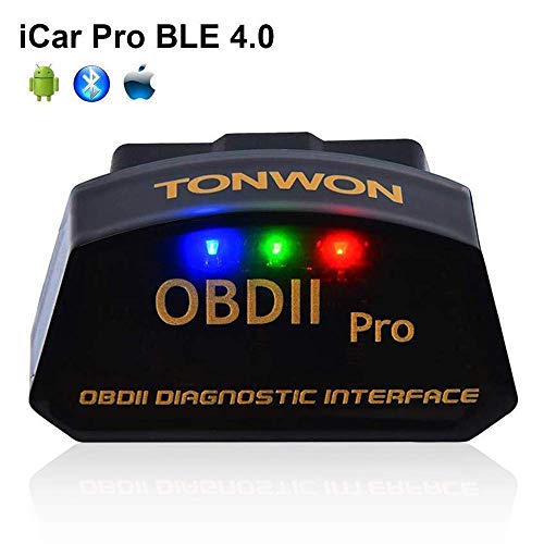 TONWON Car OBD2 Code Readers, OBDII Bluetooth Scan Tool Car Diagnostic Tool Vehicle Scanner for iOS and Andiord