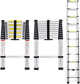 Telescopic Ladders 10.5ft 3.2M 150KG Max Capacity Extension Folding Portable Aluminium Lightweight Easy to Store in Car Trunk Home Loft Attic Step Ladder DIY Builer Supplies