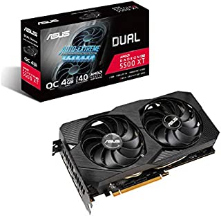 ASUS AMD Dual Radeon RX 5500 XT EVO OC Edition Gaming Graphics Card (PCIe 4.0, 4GB GDDR6 Memory, HDMI, DisplayPort, Full HD Gaming, Axial-tech Fan Design, Auto-Extreme, Metal Backplate)