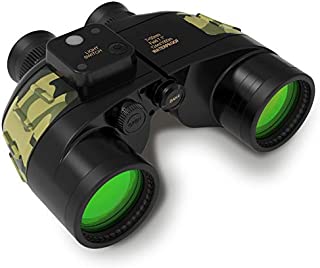 10x50 Marine Binoculars for Adults- IPX7 Waterproof Fogproof BAK4 Prism FMC Lens Binoculars with Rangefinder Compass Strap for Navigation,Boating,Fishing,Water Sports,Hunting and More (Black)