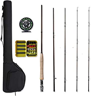 NetAngler Fly Fishing Rod and Reel Combo, Lightweight Portable Fly Rod, Aluminum Alloy Fly Reel with Pre-Loaded Lines, 1pc Extra Rod Tip Especially for Starter