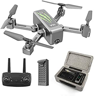 HR H5 RC Foldable Quadcopter Photography Drone 2.4GHz WiFi with 1080P FHD Gimbal Camera drone, Gesture, Follow Me, FPV Quadcopter Beginners Drone (Gray)